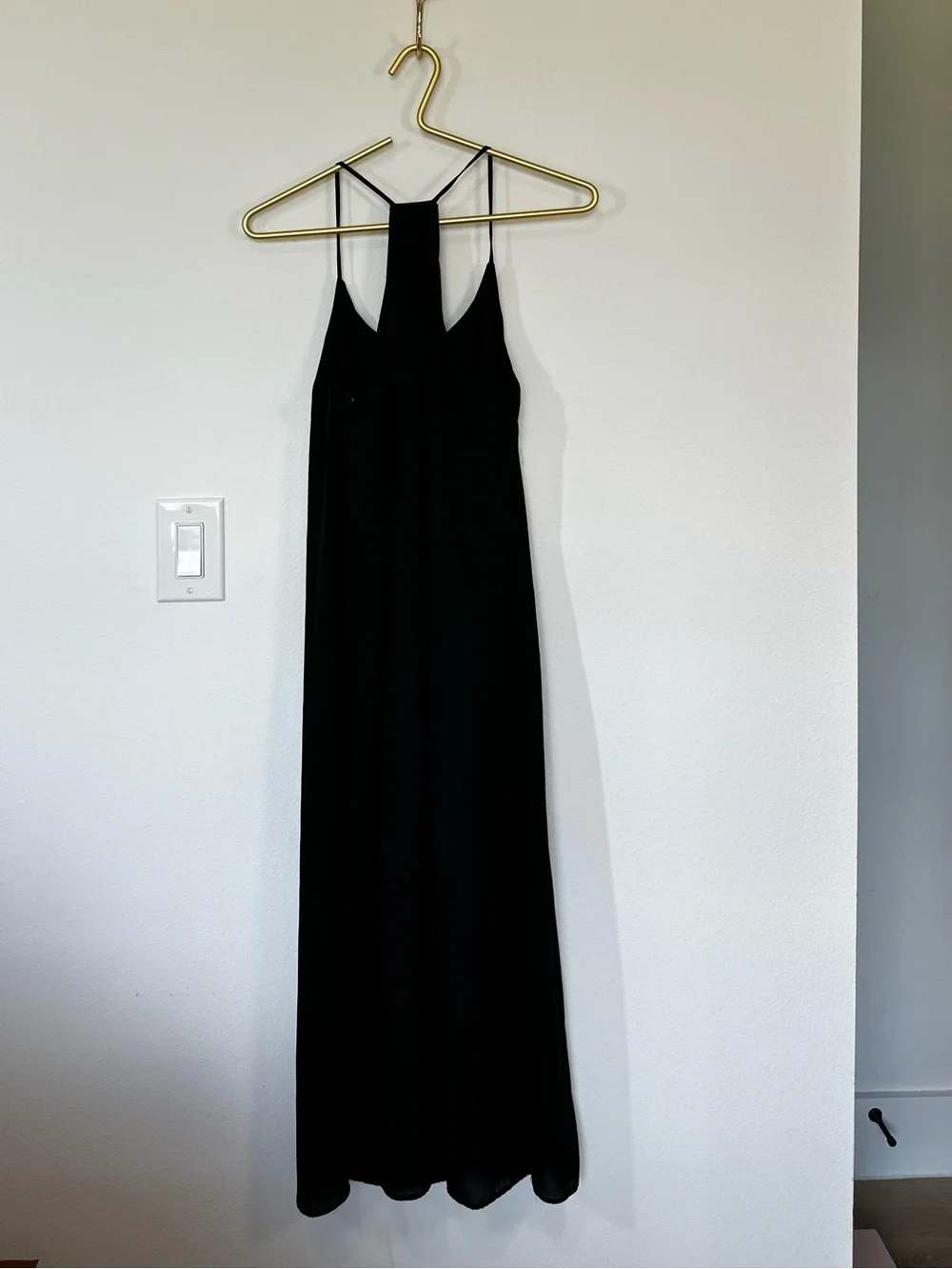 SILENCE + NOISE Black Halter Racerback Midi Slip Dress - Picture 7 of 8
